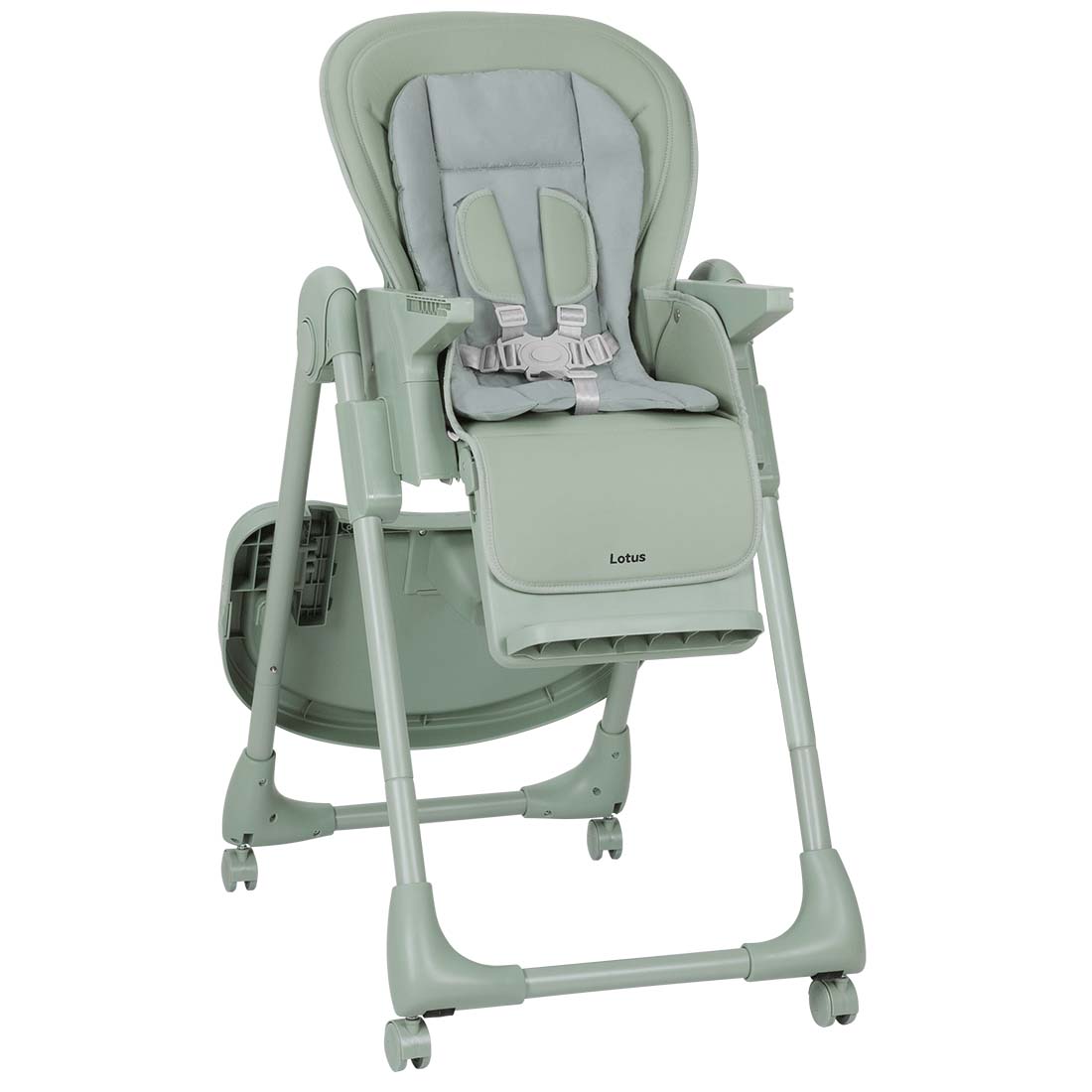 Стульчик для кормления Lotus 2025 ANIM Высоту стульчика можно регулировать в шести положениях. 