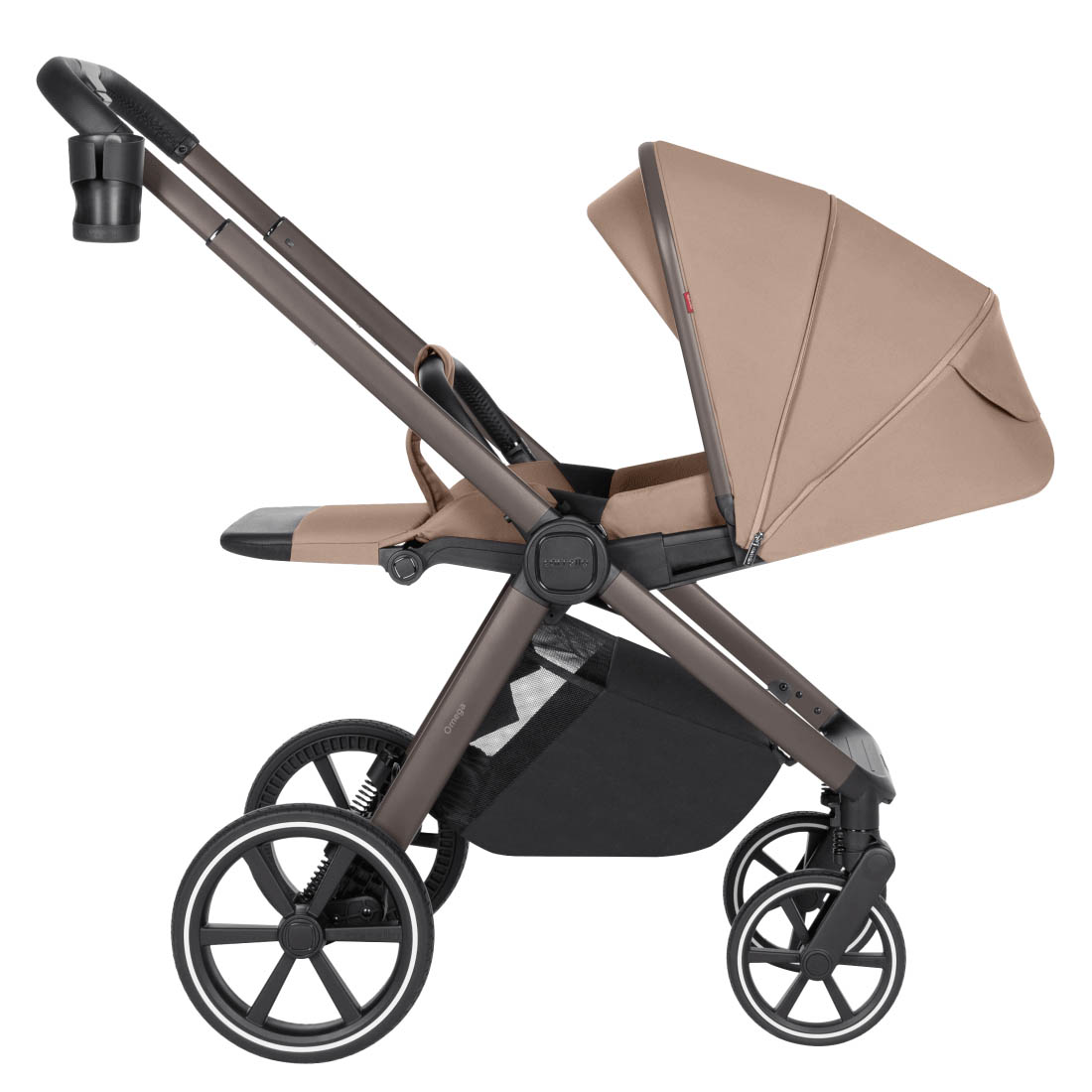 Универсальная коляска Omega 2 в 1 Deluxe 2025 ANIM Прогулочный блок устанавливается на раму как по ходу, так и против хода движения коляски.