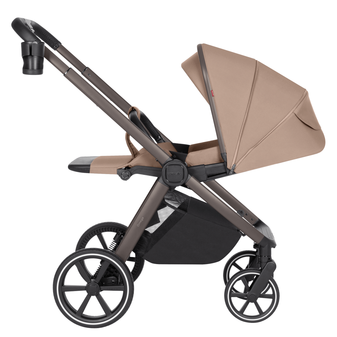 Универсальная коляска Omega 2 в 1 Deluxe 2025 ANIM Прогулочный блок устанавливается на раму как по ходу, так и против хода движения коляски.
