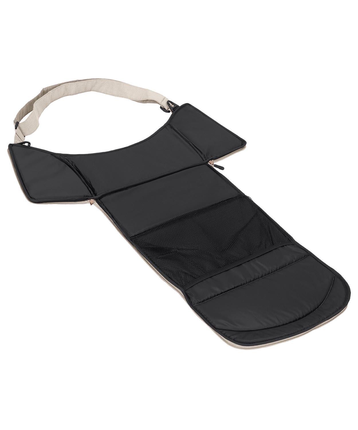 Der Epica Universal Kinderwagen 3 in 1 2025 Wickeltasche wird am Rahmen des Kinderwagens befestigt. 